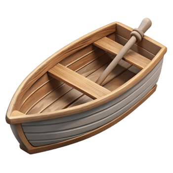 stunning artistic Wooden Rowboat Side View Cutout Element high quality png