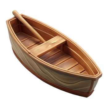 wonderful classic Wooden Rowboat Side View Cutout Element high quality png