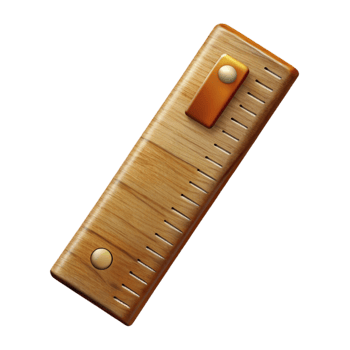 wonderful rustic Wooden Ruler Top View Transparent Background high quality png