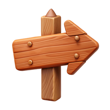 elegant contemporary Wooden Sign with Arrow Isolated Element original png