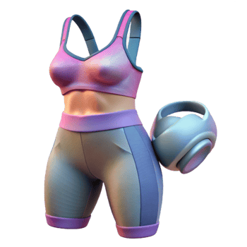 serene creative Workout Clothes Sports Bra and Leggings Isolated detailed png