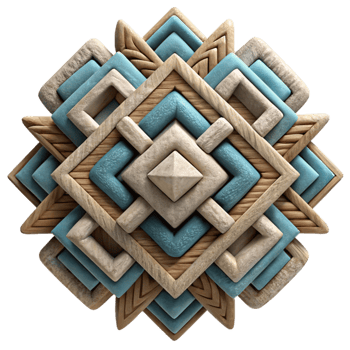 serene traditional Woven Aztec Pattern Geometric Design Isolated high quality png
