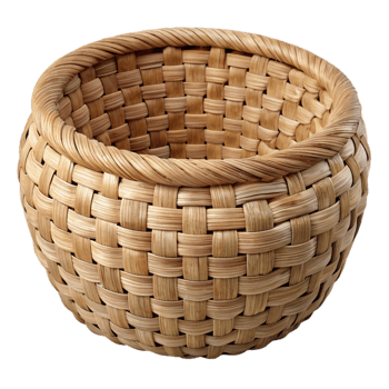 vibrant creative Woven Basket Round Shape Natural Fibers Transparent Background authentic png