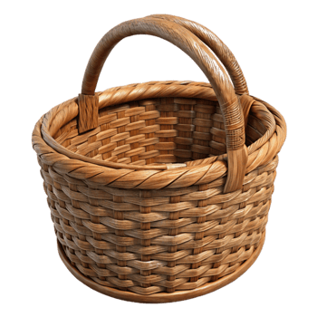 stunning artistic Woven Basket Rustic Texture Brown Tone Transparent Background exclusive png