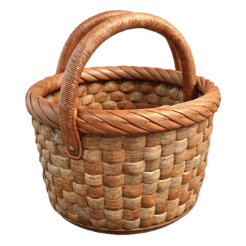 extraordinary contemporary Woven Basket Rustic Texture Brown Tone Transparent Background exclusive png