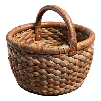 impressive modern Woven Basket Rustic Texture Brown Tone Transparent Background high resolution png