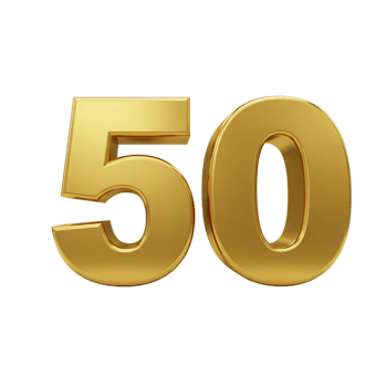 The number 50 is shown in gold, offers, sales png