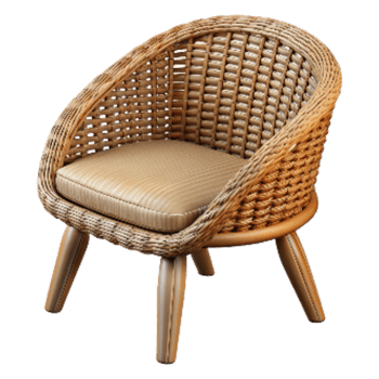 wonderful vintage Woven Wicker Chair Side Angle Isolated exclusive png