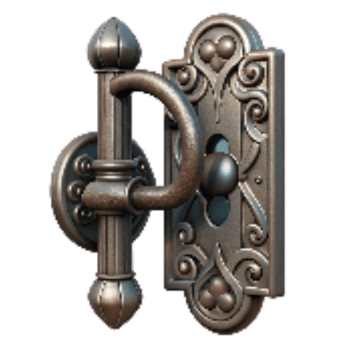 impressive modern Wrought Iron Door Handle with Decorative Detail Cutout high quality png