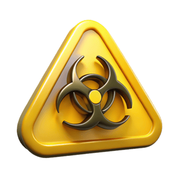 impressive abstract Yellow Biohazard Symbol Warning Sign Cutout detailed png