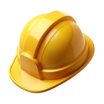 vibrant classic Yellow Hard Hat Construction Safety Cutout Element exclusive png