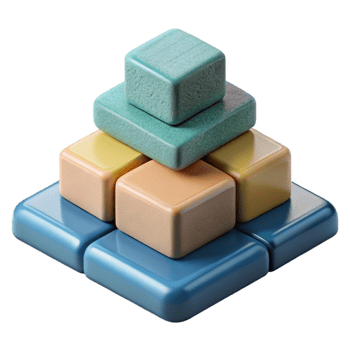 dramatic abstract Yoga Blocks in Pyramid Shape Cutout high quality png