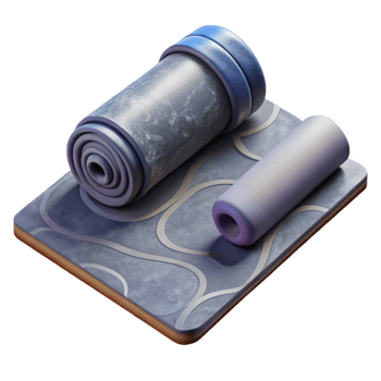 serene modern Yoga Mat and Bolster Top View Isolated detailed png