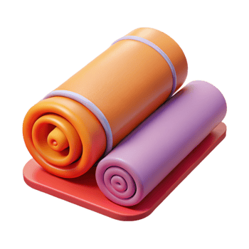 extraordinary modern Yoga Mat and Towel Rolled Up Grey Isolated png