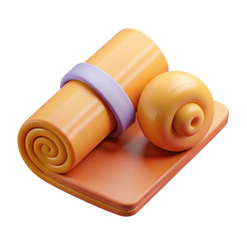 vibrant classic Yoga Mat and Towel Rolled Up Grey Isolated png