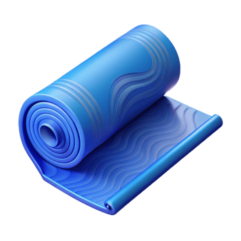 elegant minimalist Yoga Mat Blue Unrolled Transparent Background authentic png