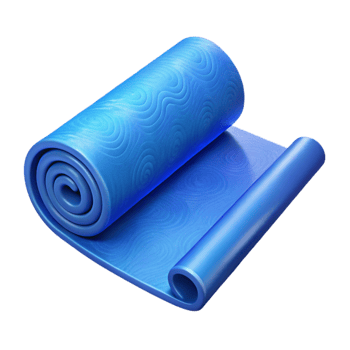 dramatic vintage Yoga Mat Blue Unrolled Transparent Background png