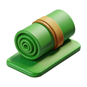 stunning artistic Yoga Mat Green Rolled Up Cutout authentic png