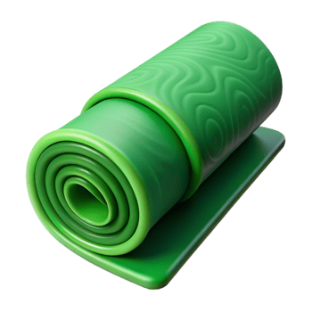 beautiful artistic Yoga Mat Green Rolled Up Cutout original png