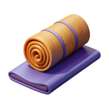 magnificent modern Yoga Mat Isolated with Rolled Up Design png
