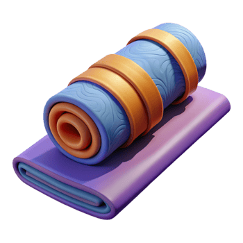 impressive classic Yoga Mat Isolated with Rolled Up Design detailed png