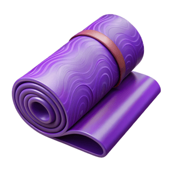 stunning rustic Yoga Mat Purple Rolled Transparent Background authentic png