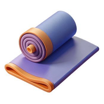 dramatic artistic Yoga Mat Rolled Out Isolated detailed png