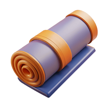 serene creative Yoga Mat Rolled Up Purple Isolated Cutout png