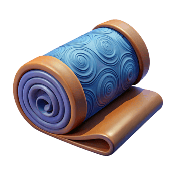 beautiful artistic Yoga Mat Rolled Up Purple Isolated Cutout original png