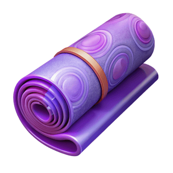 impressive vintage Yoga Mat Rolled Up Purple Isolated Cutout high resolution png