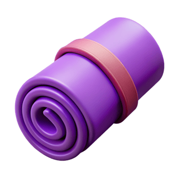 serene vintage Yoga Mat Rolled Up Purple Isolated Cutout png
