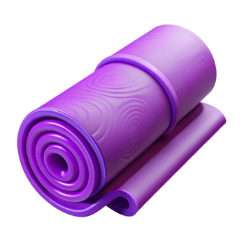 serene contemporary Yoga Mat Rolled Up Purple Isolated Cutout detailed png