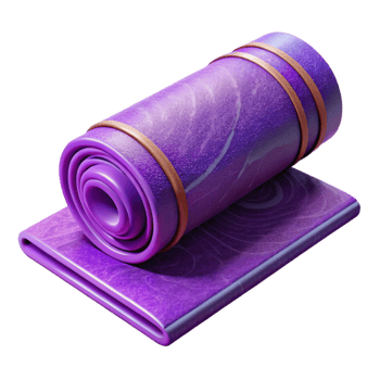 stunning modern Yoga Mat Rolled Up Purple Isolated Cutout high resolution png