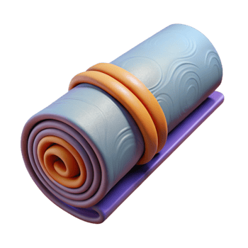 dramatic traditional Yoga Mat Rolled Up Purple Isolated Cutout genuine png