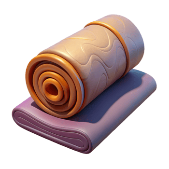 wonderful traditional Yoga Mat Rolled Up Purple Isolated Cutout detailed png