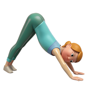 vibrant contemporary Yoga Pose Downward Dog Silhouette Cutout exclusive png