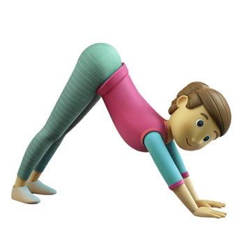 vibrant artistic Yoga Pose Downward Dog Silhouette Cutout png