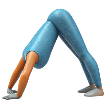 impressive classic Yoga Pose Downward Dog Silhouette Cutout detailed png