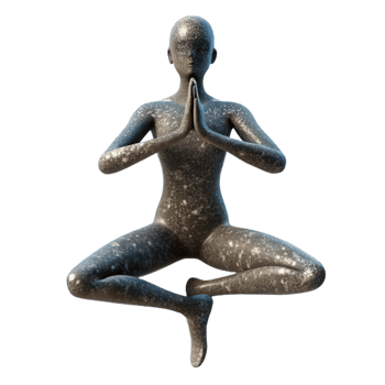 dramatic abstract Yoga Pose Silhouette Transparent Background Cutout premium png