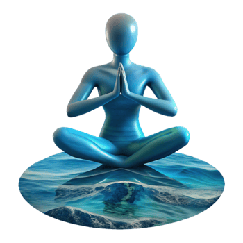 vibrant minimalist Yoga Pose Silhouette with Mountain Background Cutout Transparent Background png