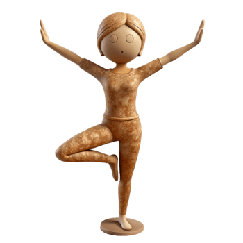 beautiful minimalist Yoga Pose Tree Pose Silhouette Isolated Cutout premium png