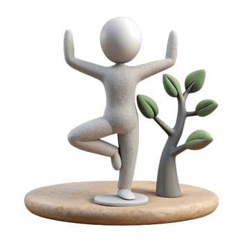 beautiful creative Yoga Pose Tree Pose Silhouette Isolated Cutout exclusive png