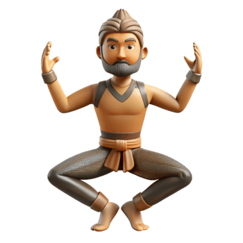 vibrant traditional Yoga Pose Warrior Two Silhouette Cutout authentic png
