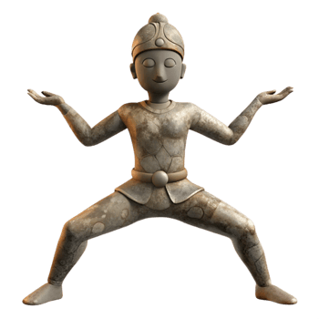wonderful vintage Yoga Pose Warrior Two Silhouette Cutout high resolution png