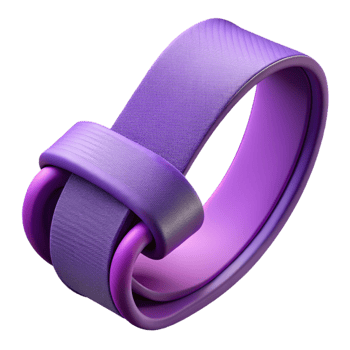 dramatic contemporary Yoga Strap Purple Color Isolated authentic png
