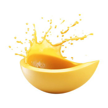 a mango fruit with splash on transparent background png
