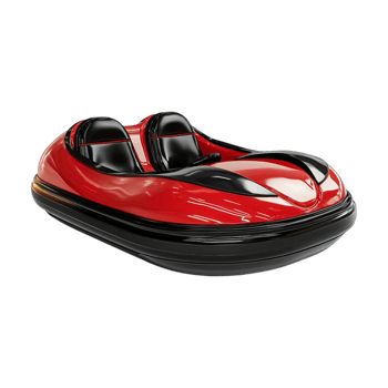 a red and black bumper car on a transparent background png
