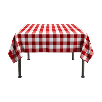 tablecloth with red and white checkered pattern png