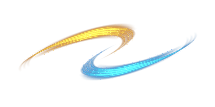 Blue and golden glowing shiny lines effect. Luminous blue and yellow lines of speed. Light glowing effect. Light trail wave, fire path trace line and incandescence curve twirl. Illustration number 23 png