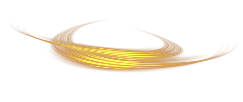 Golden glowing shiny lines effect. Luminous golden lines of speed. Light glowing effect. Light trail wave, fire path trace line and incandescence curve twirl. . Illustration number 43 png